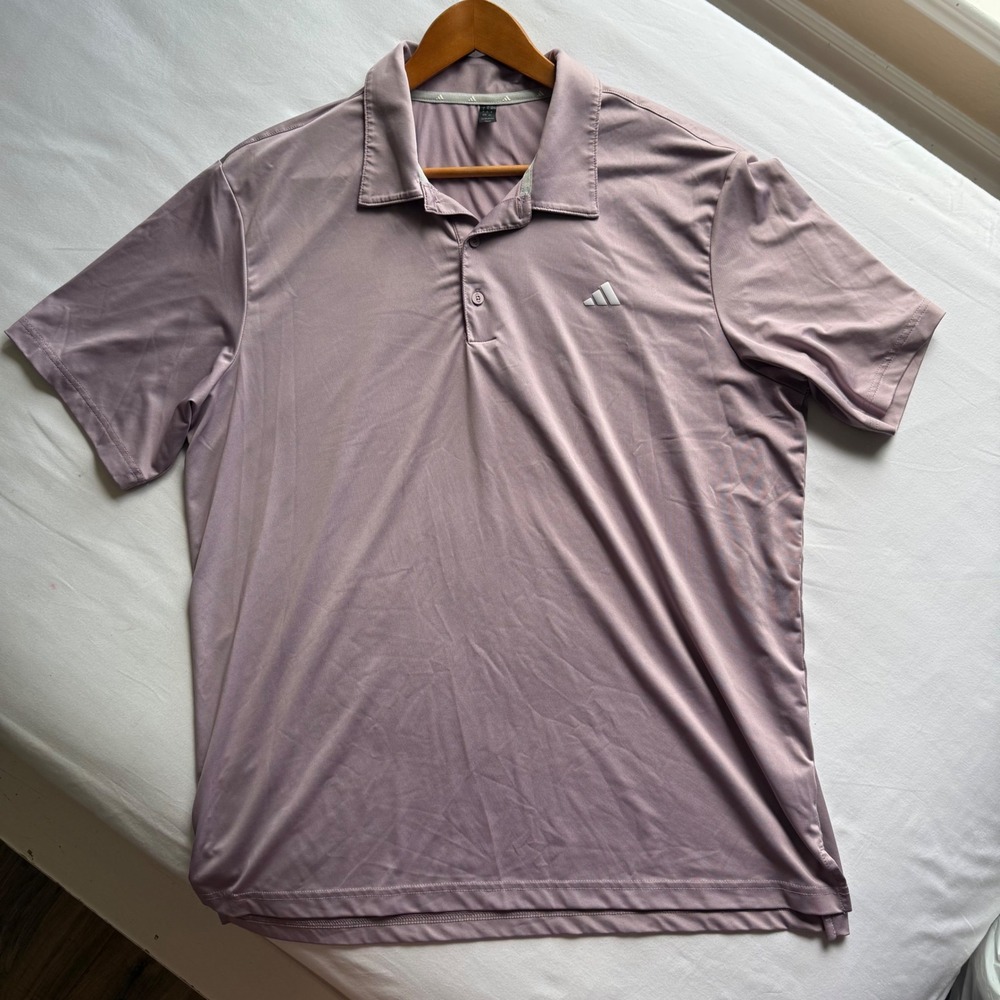 Adidas Mens XL Lavender Purple Performance Golf Polo Shirt Summer Dad Casual